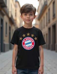 Tricou personalizat pentru copii din bumbac 100% - Echipa De Fotbal - Bayern - Img 2