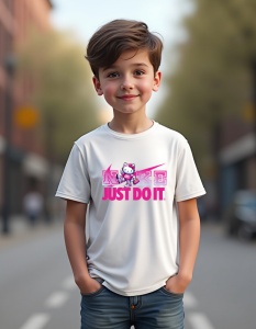 Tricou personalizat pentru copii din bumbac 100% - Hello Kitty - Just Do It