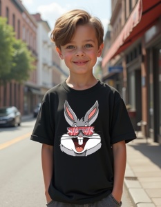Tricou personalizat pentru copii din bumbac 100% - Supreme Bugs, Looney Tunes, iepure, cool, urban - Img 2