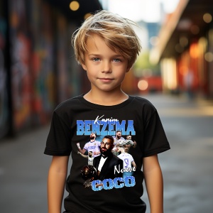 Tricou personalizat pentru copii Karim Benzema Fotbalist