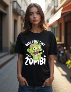 Tricou personalizat pentru dama din bumbac 100% - Beau pana sunt Zombie