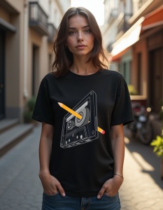 Tricou personalizat pentru dama din bumbac 100% - Casette - Img 2
