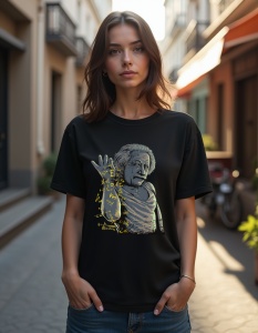 Tricou personalizat pentru dama din bumbac 100% - Einstein - Img 2