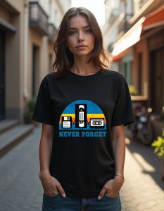 Tricou personalizat pentru dama din bumbac 100% - Never Forget - Img 2