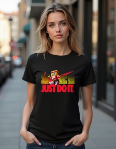 Tricou personalizat pentru dama din bumbac 100% - Sport SpongeBob - Just Do It
