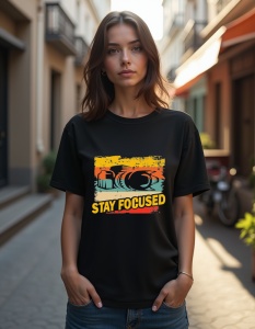 Tricou personalizat pentru dama din bumbac 100% - Stay Focused