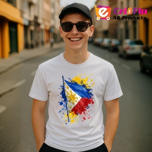 Tricou Philippines Steag Splash Art, Copii | Dama | Barbat - Img 7