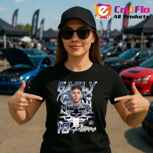 Tricou Pierre Gasly Portret Masina Formula 1 Alfatouri, Copii | Dama | Barbat - Img 6