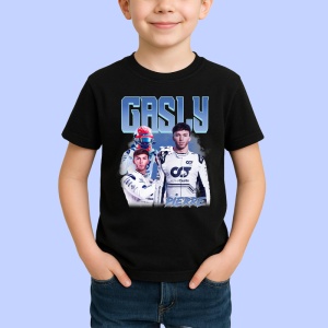 Tricou Pierre Gasly Portret Si Masina Costum Alb Formula 1, Copii | Dama | Barbat - Img 2