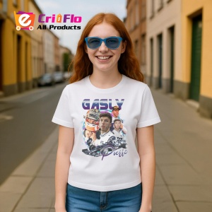 Tricou Pierre Gasly Postere Formula 1 Costum Alb Si Masina, Copii | Dama | Barbat - Img 8