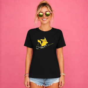 Tricou Pikachu Black Lightning Strike Urban Street Fashion Design, din bumbac 100%, tricou negru, Copii | Dama | Barbat