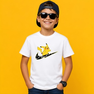 Tricou Pikachu Black Lightning Strike Urban Street Fashion Design, din bumbac 100% Copii | Dama | Barbat