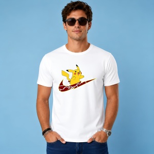 Tricou Pikachu Lightning Bolt Logo Urban Pokemon Streetwear, din bumbac 100% Copii | Dama | Barbat - Img 2