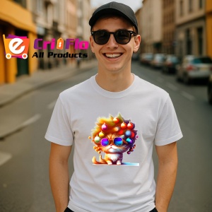 Tricou Pisica aurie decorata cu globuri si ochelari Copii | Dama | Barbat - Img 5