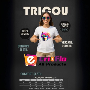 Tricou Pisica curcubeu in cana galbena cu flori in par Copii | Dama | Barbat - Img 9