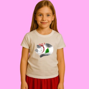 Tricou Pisica Decorata Cu Instalatie Lumini, din bumbac 100%, tricou alb, Copii | Dama | Barbat - Img 3