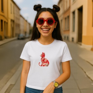 Tricou pisica formata din flori - Copii | Dama | Barbat - Img 3