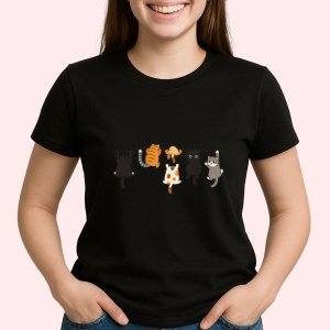 Tricou Pisici Jucause Negru, Copii | Dama | Barbat - Img 3