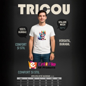 Tricou Pisicuta adorabila cu ochi mari si flori pastel Copii | Dama | Barbat - Img 6