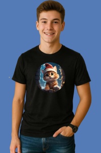 Tricou Pisicuta De Craciun, din bumbac 100% Copii | Dama | Barbat - Img 2