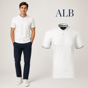 Tricou Polo Bărbați Malfini 273 Diamond, 100% Bumbac, 215 g/m², Guler Tip Bomber, 8 Culori - Img 10