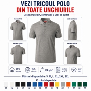 Tricou Polo Bărbați Reserve R22 – Material Pique 200 g/m², 65% Bumbac, 35% Poliester, perfect pentru lucru - Img 9