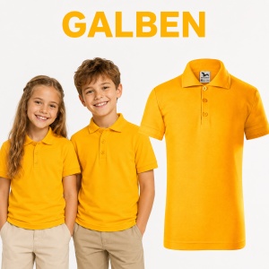 Tricou Polo Copii pentru Uniformă Școlară, Fete și Băieți, cu Guler - Img 15