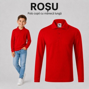 Tricou Polo cu Mâneci Lungi pentru Băieți Bluza Polo Copii - Img 15