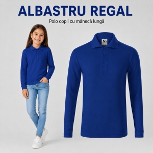 Tricou Polo cu Mâneci Lungi pentru Fete Bluza Polo Copii - Img 11