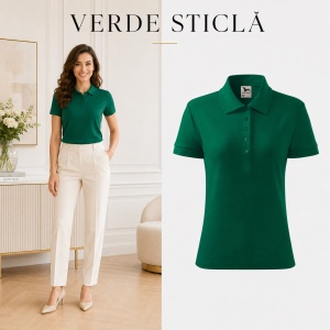 Tricou Polo Damă Malfini Cotton, 100% Bumbac, Croială Cambrată, Guler Polo Raiat, 5 Nasturi, 17 Culori, Mărimi XS–2XL - Img 28