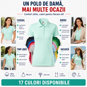 Tricou Polo Damă model simplu tip Tommy - Img 8