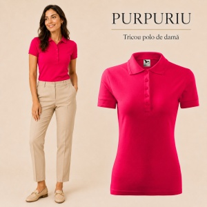 Tricou Polo Damă Pique Polo, Croială Cambrată, 36 Nuanțe, Mărimi XS–3XL - Img 32