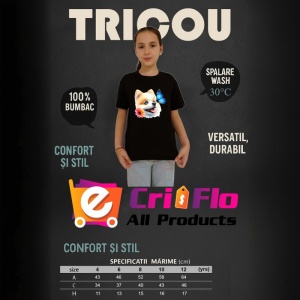 Tricou Pomeranian cu fluture albastru si floare roz adorabil si pufos Copii | Dama | Barbat Barbat - Img 21