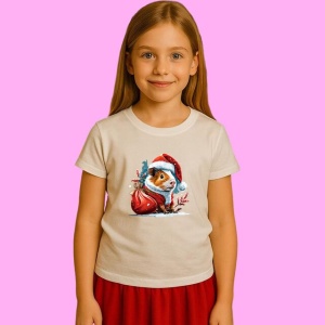 Tricou Porc Cu Instalatie De Craciun, din bumbac 100%, tricou alb, Copii | Dama | Barbat - Img 3