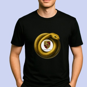 Tricou Porsche Sarpe Galben Asteptand Sa Atace | Unisex Dama si Barbat