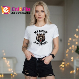 Tricou Portret Urs Gri Furios Fundal Inchis, din bumbac 100% , tricou alb pentru Copii | Dama | Barbat - Img 7