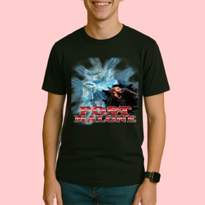 Tricou Post Malone - Ice Theme, muzica RAP, Dama | Barbat | Copii, Culoare Negru