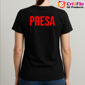Tricou PRESA, Personalizat | Unisex Dama si Barbat, Negru - Img 3