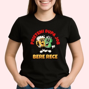 Tricou Prieteni Dupa Job, Bere Rece Negru, Drink Beer Negru, Copii | Dama | Barbat - Img 3