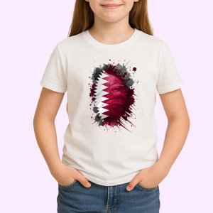 Tricou Qatar Steag Splash Art, Copii | Dama | Barbat - Img 3