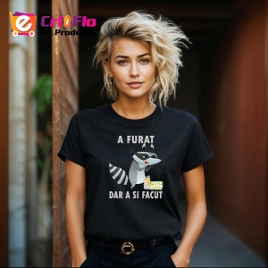 Tricou Raccoon Money Funny, din bumbac 100%, tricou negru, Dama | Barbat - Img 6