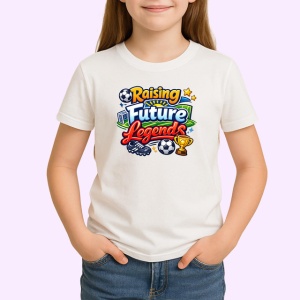 Tricou Raising Future Legends Copii Fotbal Minge V1, din bumbac 100% , tricou alb pentru Copii | Dama | Barbat - Img 2