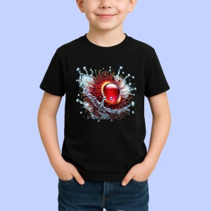 Tricou Rambutan si stropi tropicali, Fructe, Copii | Dama, culoare negru