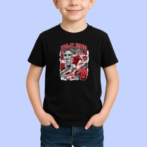 Tricou Rasmus Hojlund Danemarca Atacant United Fotbal, din bumbac 100%, tricou negru Copii | Dama | Barbat