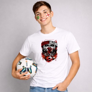 Tricou Rasmus Hojlund Denmark World Cup Fifa 2026, din bumbac 100%, tricou alb, Copii | Dama | Barbat