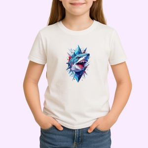 Tricou Rechin Albastru Design Agresiv, Copii | Dama | Barbat - Img 3