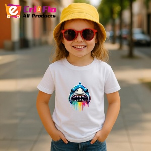 Tricou Rechin in stil graffiti cu fundal alb Copii | Dama | Barbat - Img 11