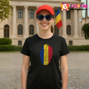 Tricou Romania ADN tricolor 2 Negru |Colectia Tricouri Romania - Img 4