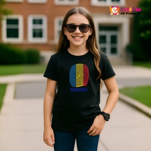 Tricou Romania amprenta tricolor Negru |Colectia Tricouri Romania - Img 8