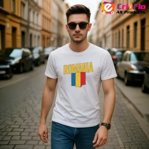 Tricou Romania tricolor old cu text |Colectia Tricouri Romania - Img 3